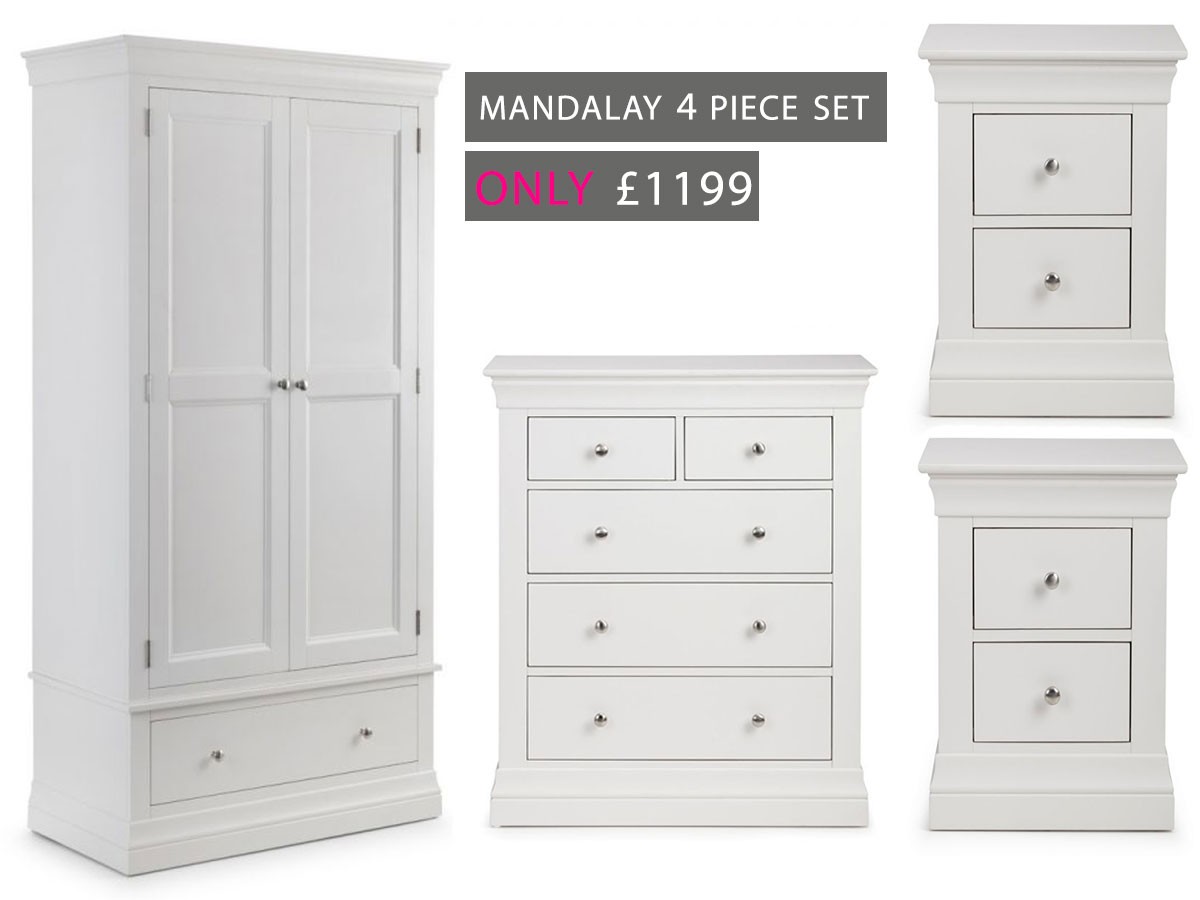 Mandalay 4 Piece Bedroom Set | Chest of Drawers at ...